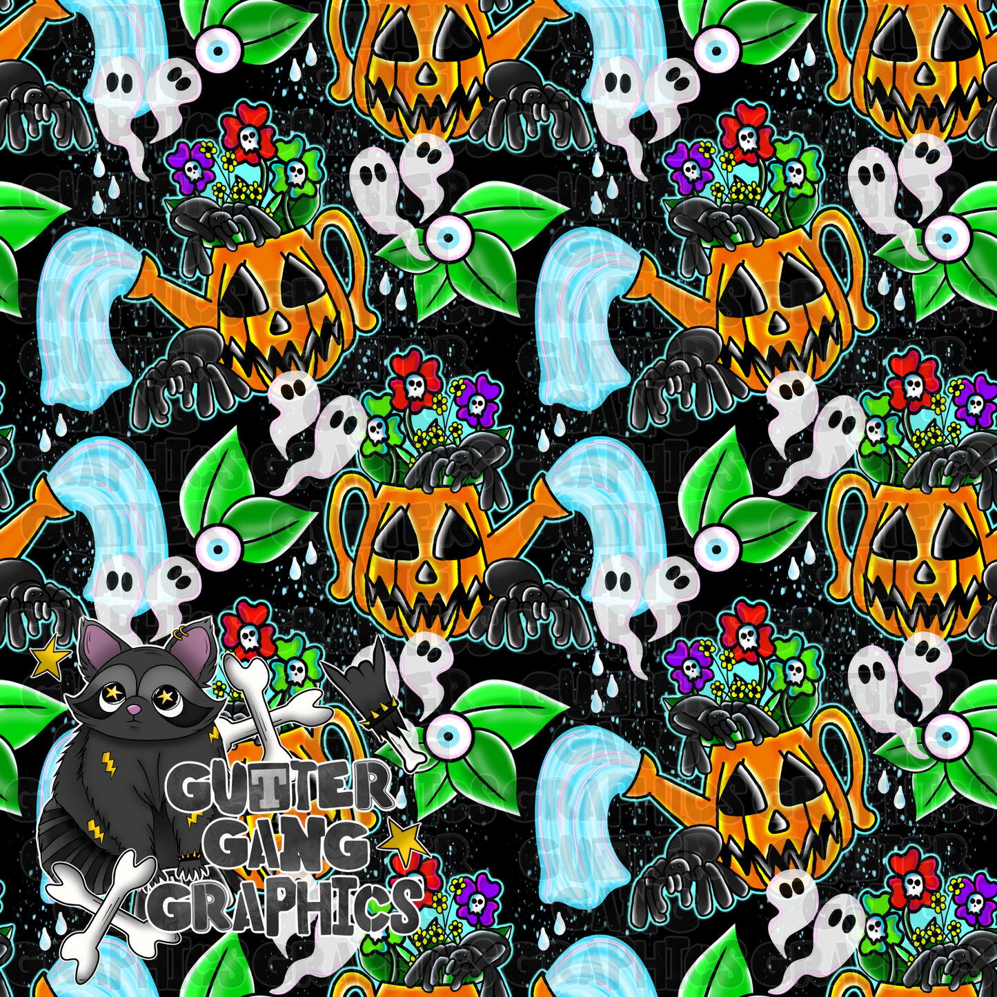 Spooky Spring Seamless File Blue*