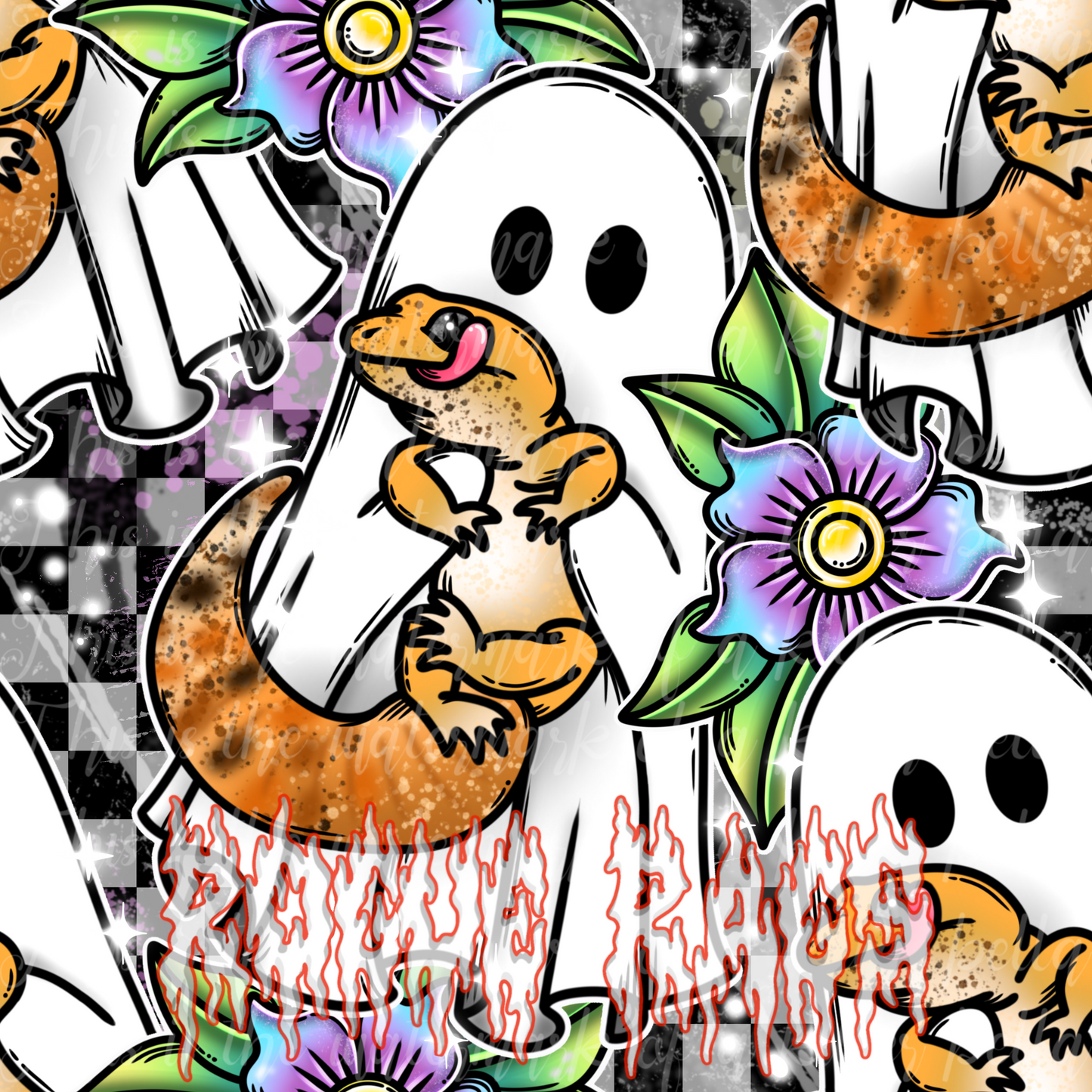 Leopard Gecko Ghostie #3 Seamless File