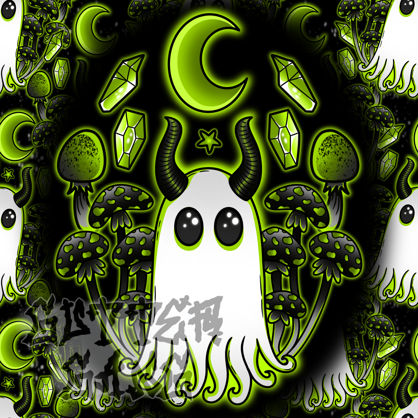 Green Haunted Mushies PNG