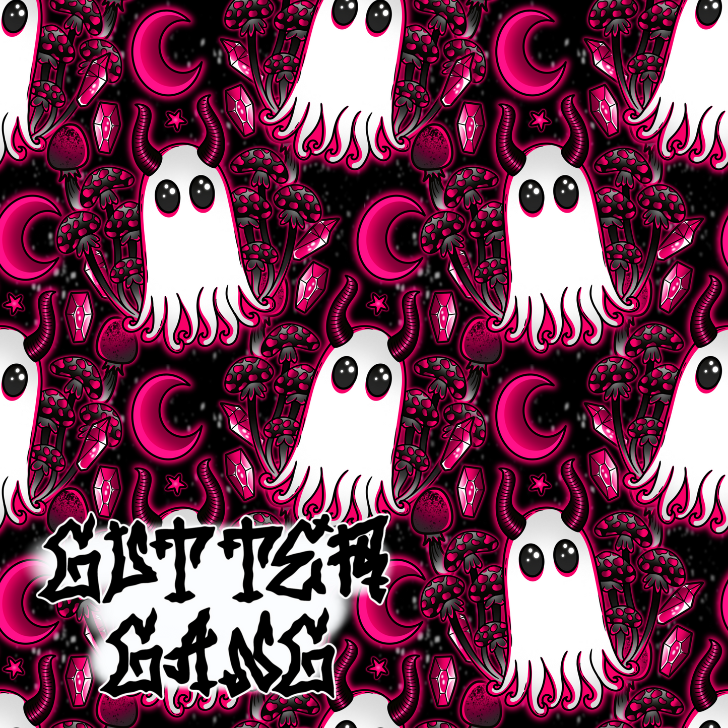 Pink Haunted Mushies Seamless File