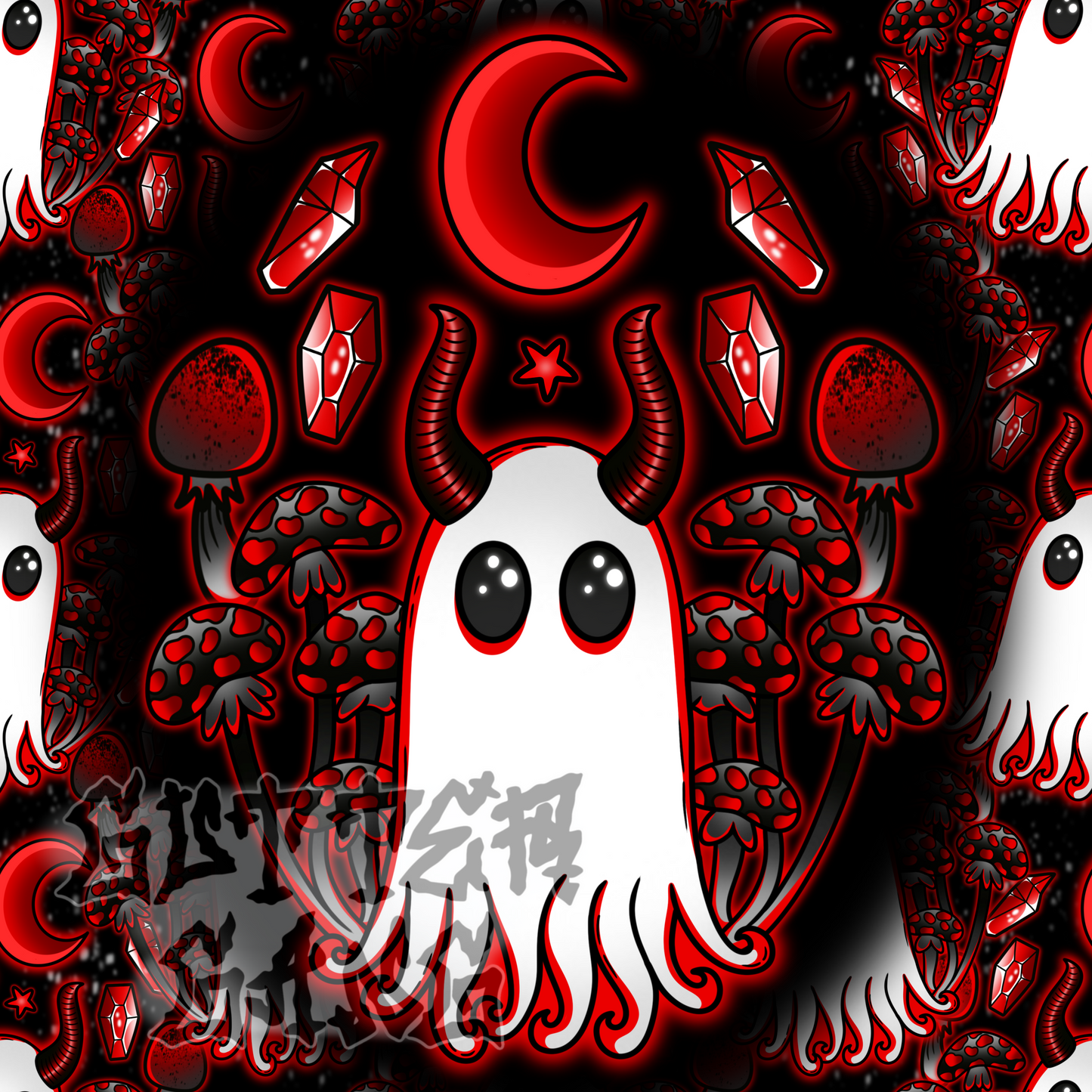Red Haunted Mushies PNG