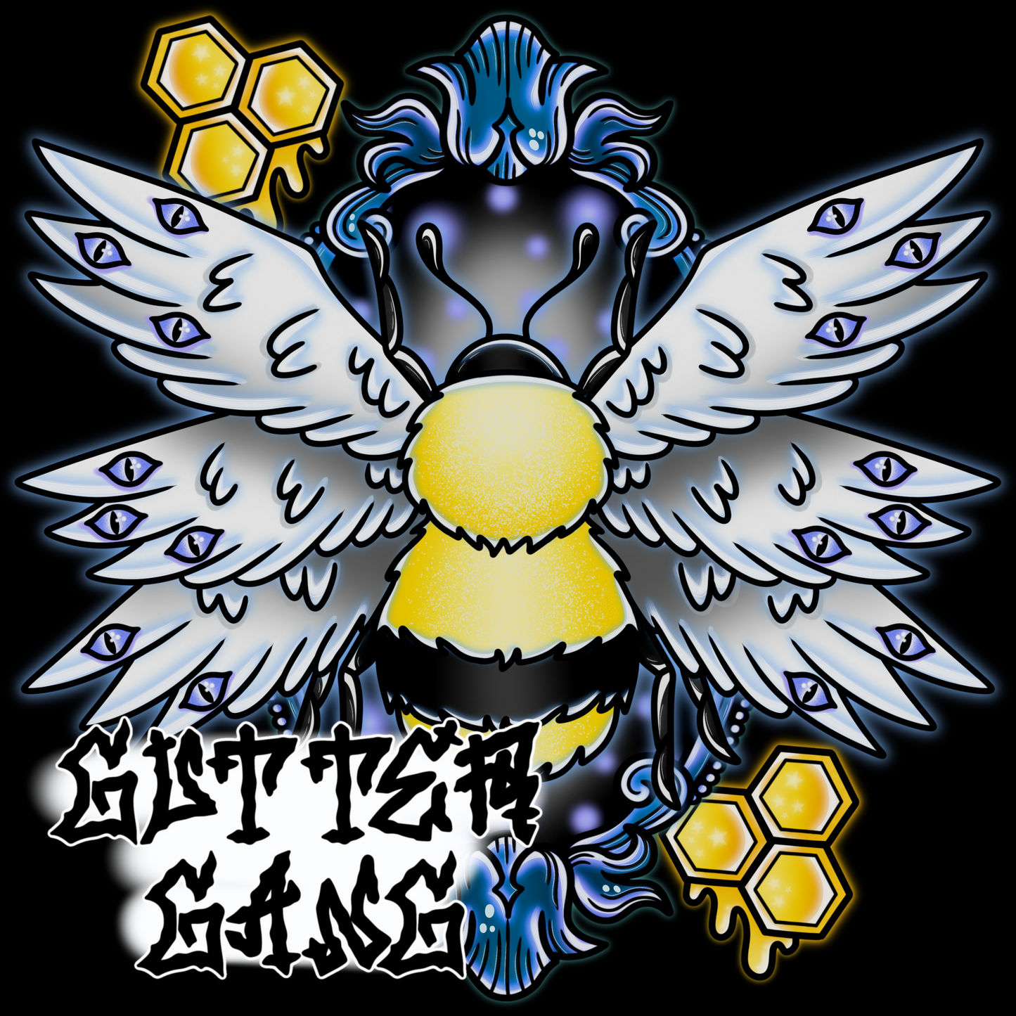 Blue Biblical Bee PNG