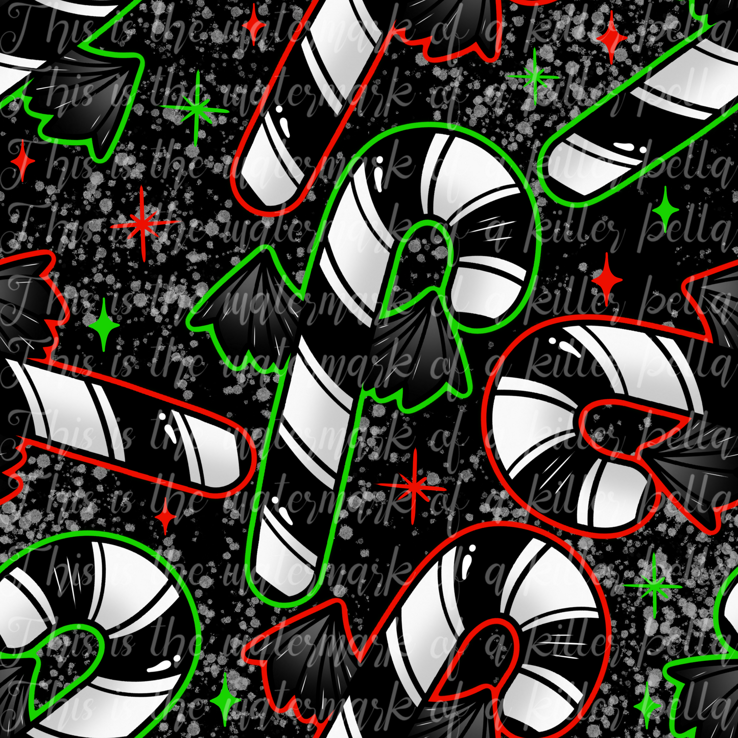 Candy Cane Bats Seamless File