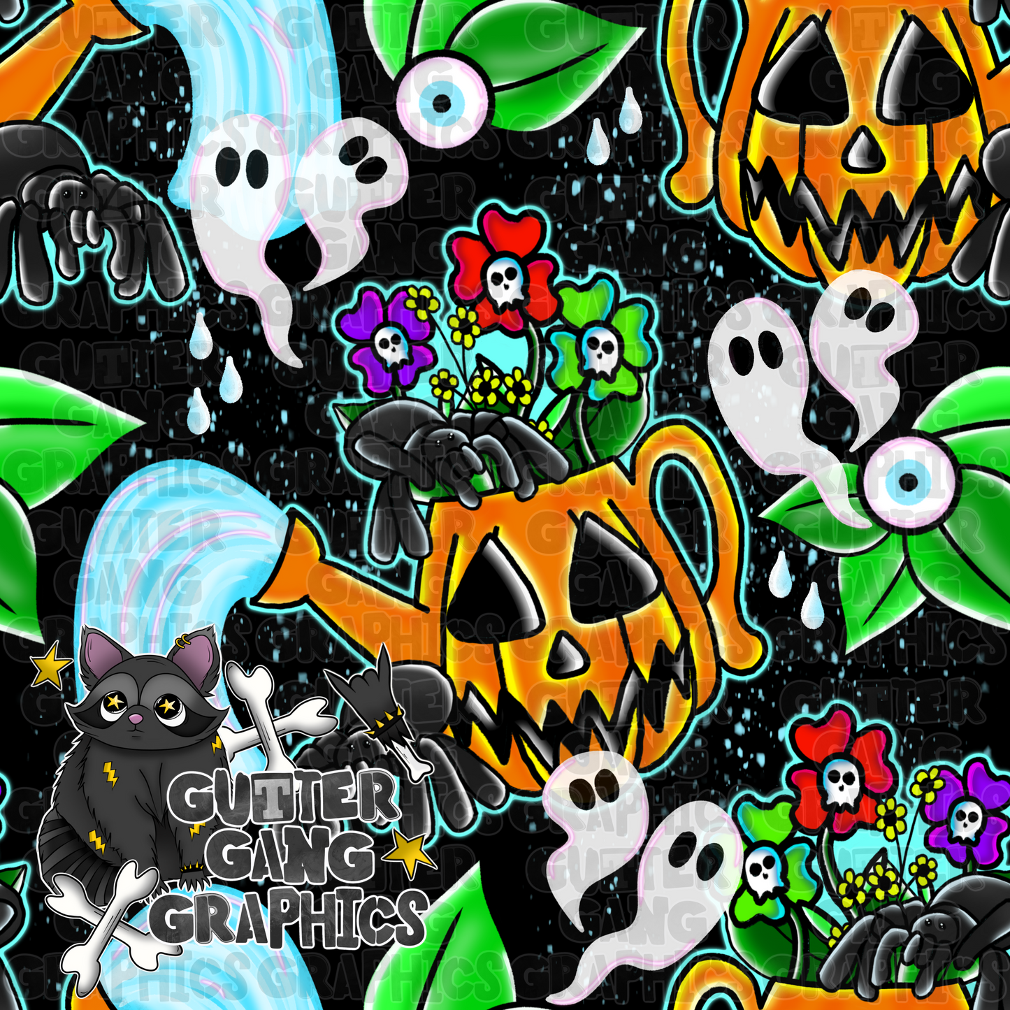 Spooky Spring Seamless File Blue*