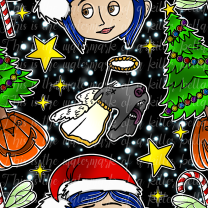 Button Eyes Christmas #2 Seamless File