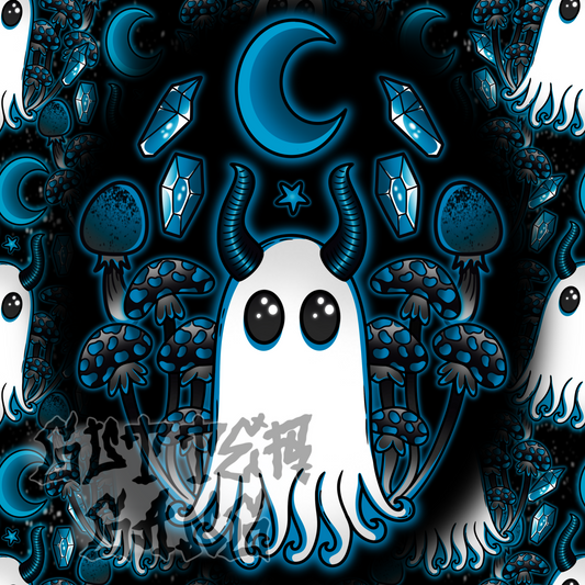 Blue Haunted Mushies PNG