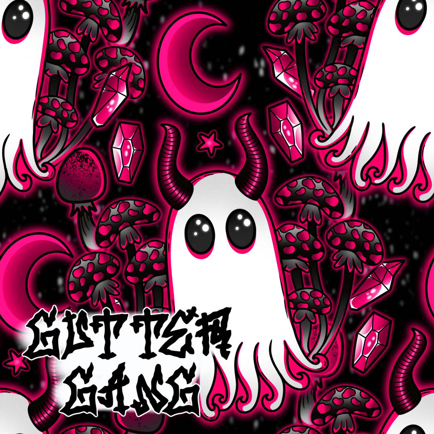 Pink Haunted Mushies Seamless File