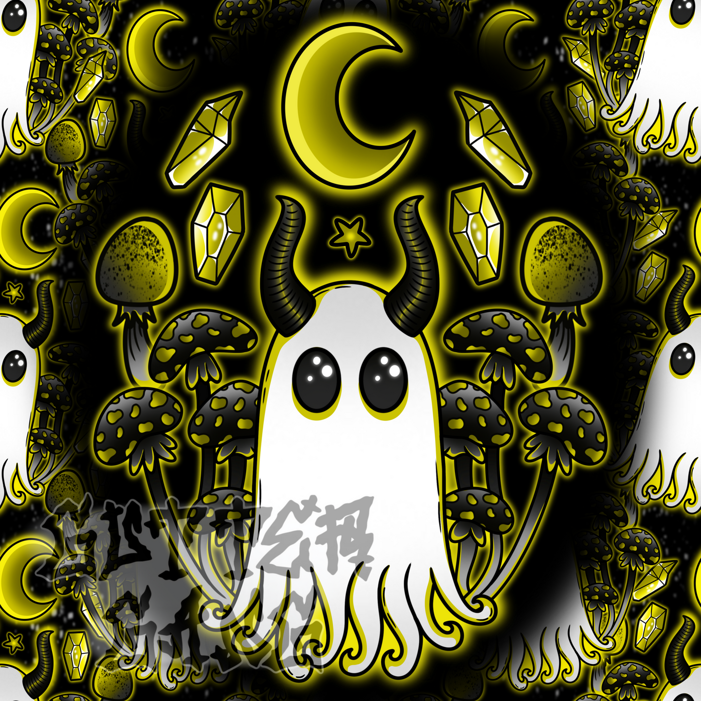 Yellow Haunted Mushies PNG