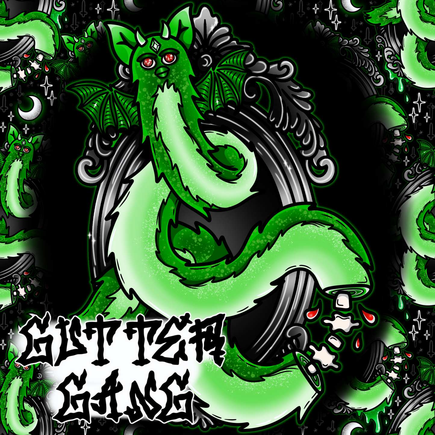 Green Long Furby PNG