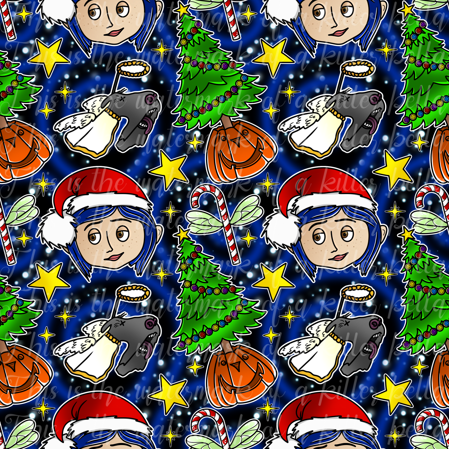 Button Eyes Christmas #1 Seamless File