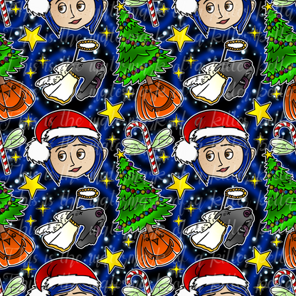 Button Eyes Christmas #1 Seamless File