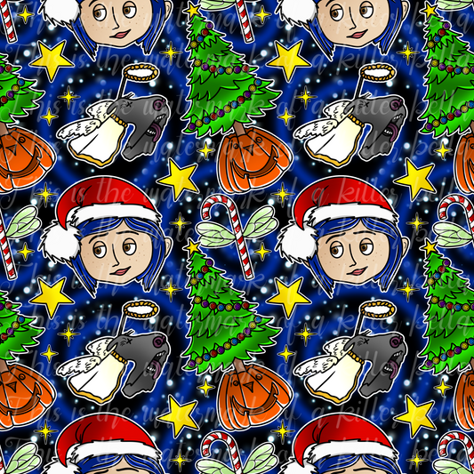 Button Eyes Christmas #1 Seamless File