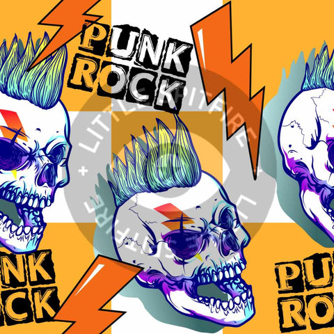 Orange Punk Rock Skulls Seamless File