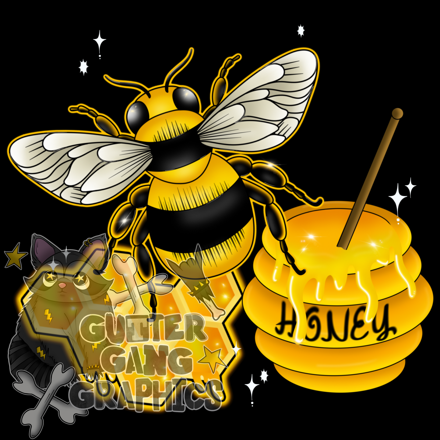 Honey Bee Seamless & PNG 3pc Pack