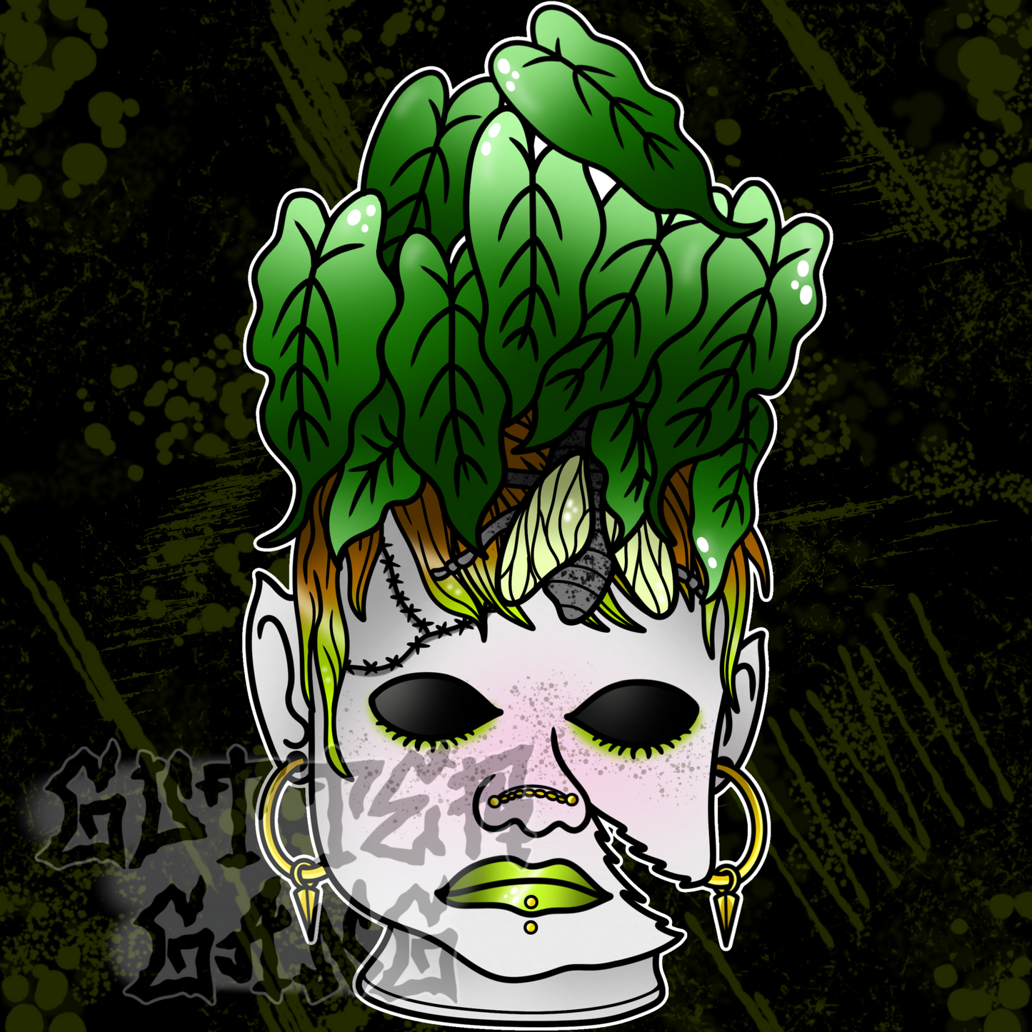 Doll Head Planter PNG