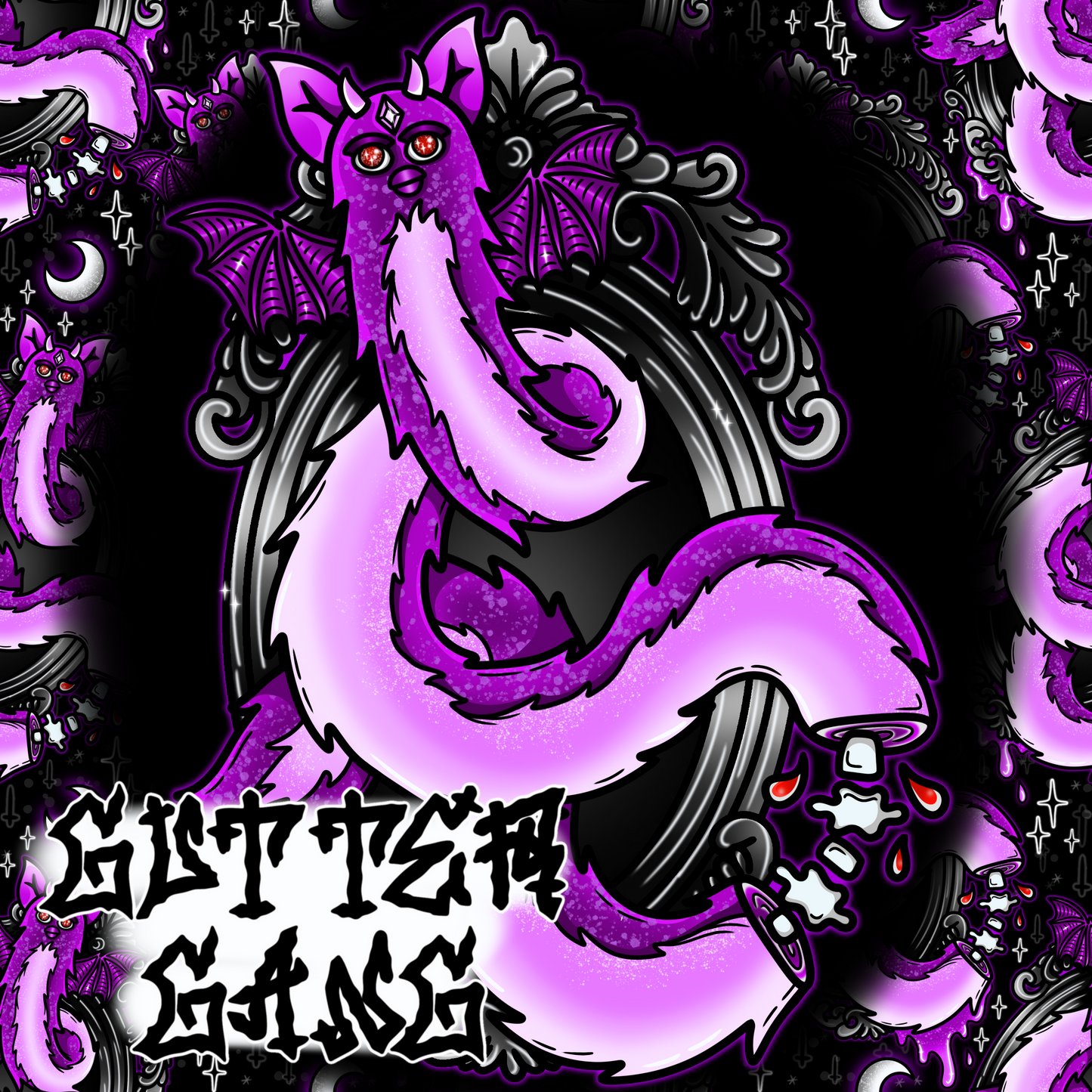 Purple Long Furby PNG