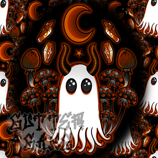 Orange Haunted Mushies PNG
