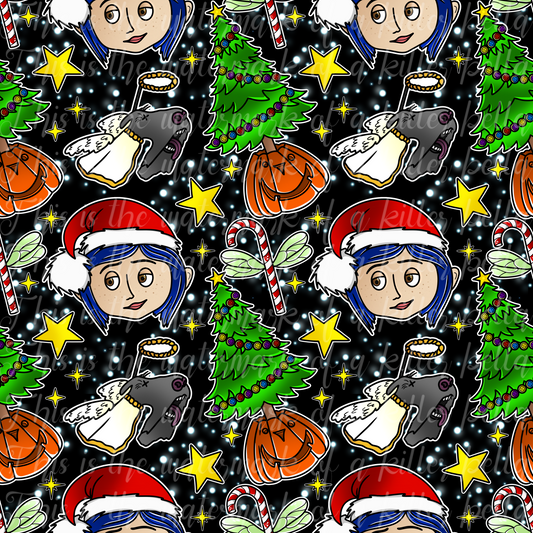 Button Eyes Christmas #2 Seamless File