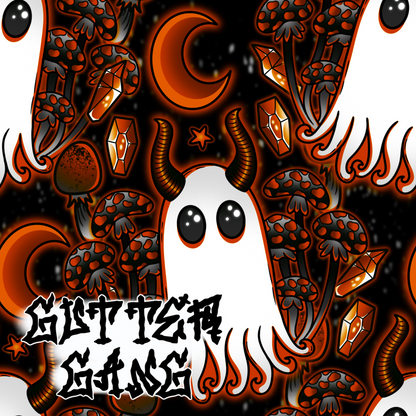 Orange Haunted Mushies Seamless File