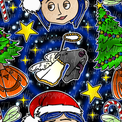 Button Eyes Christmas #1 Seamless File