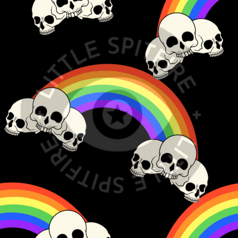 Rainbow Skulls on black Seamless File