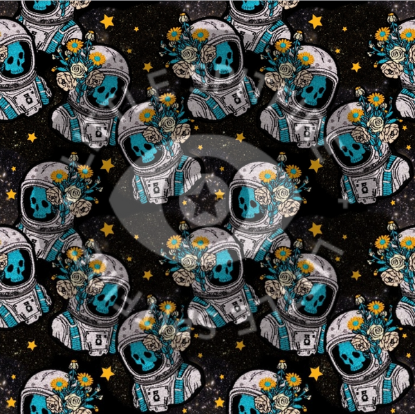 Floral Space-skull Seamless File