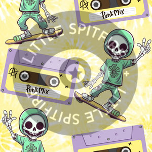 Skater & Cassette on tie dye Seamless File