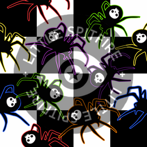 Rainbow Spiders w skull Seamless File