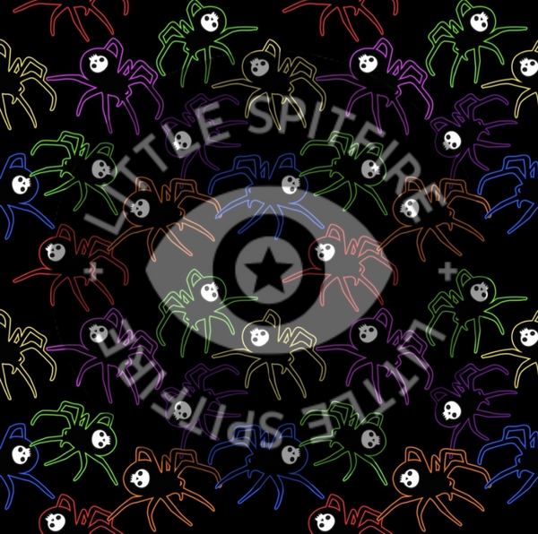 Neon Spiders w skull Seamless File