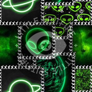 Neon Green Alien Patchwork Seamless File