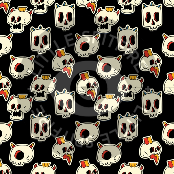 Retro Skulls on black Seamless File