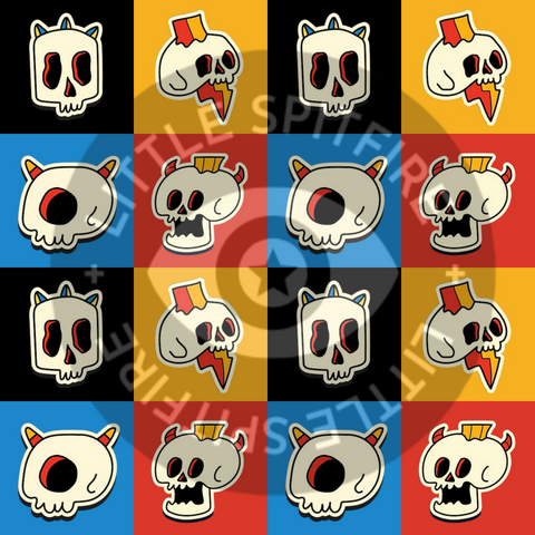 Retro Skulls Checkerboard Seamless File