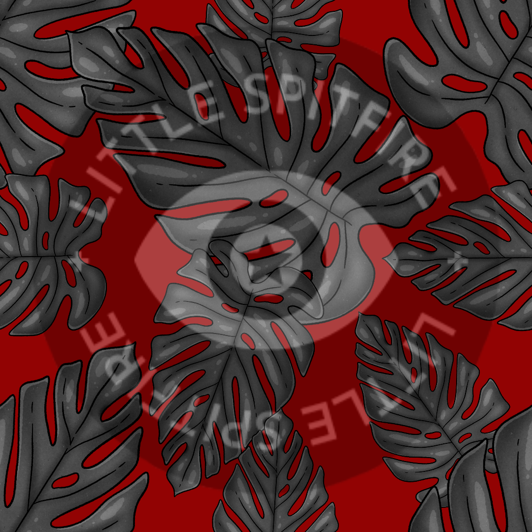 Red Monstera Leaf Seamless File