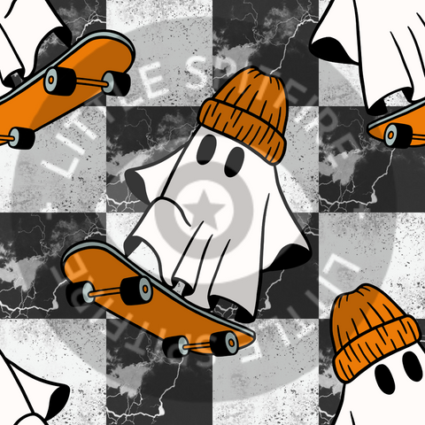 Skater Ghost on marble checkers Seamless File