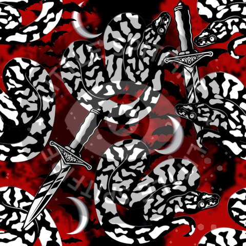 Snakes & Daggers (Red) Seamless File