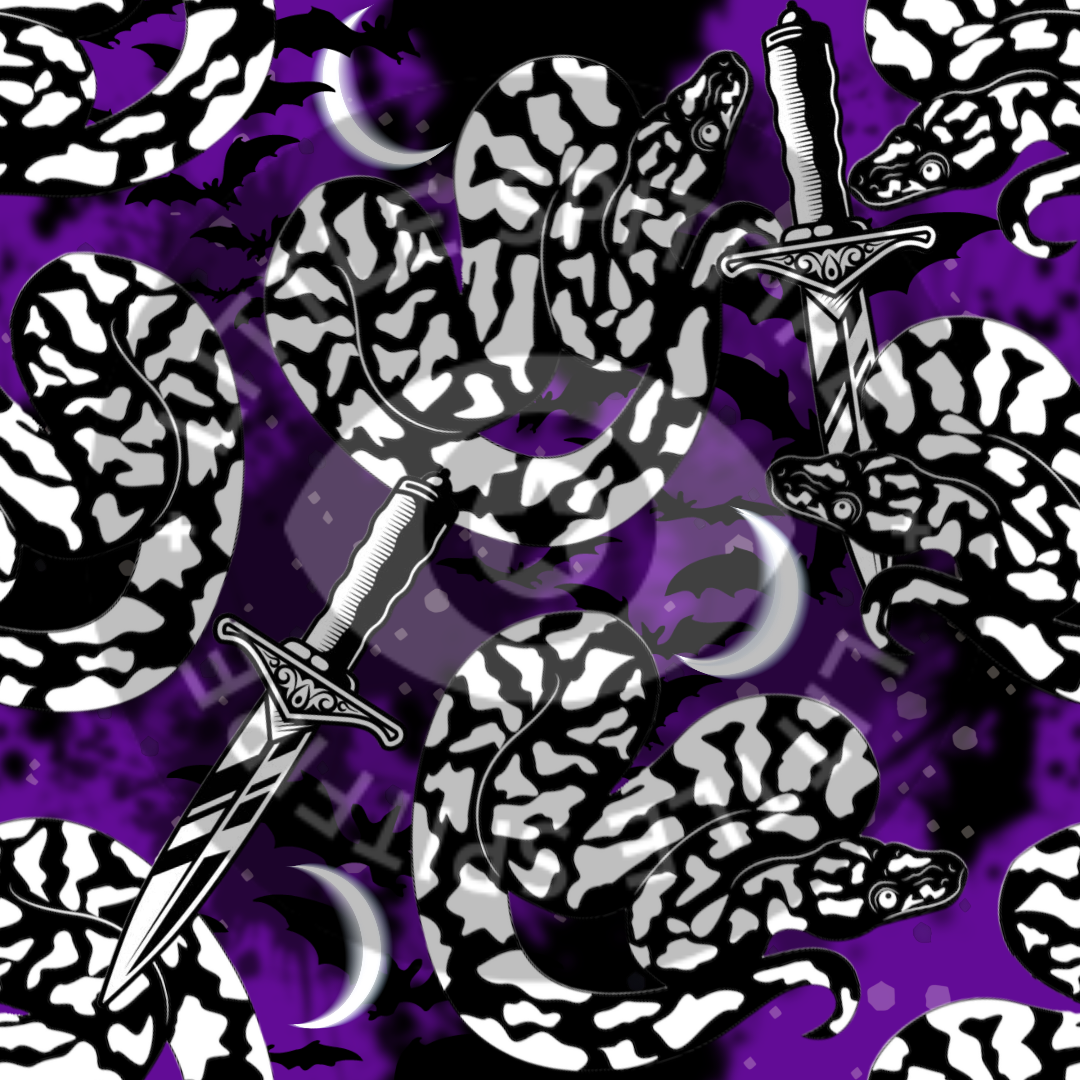 Snakes & Daggers (Purple) Seamless File