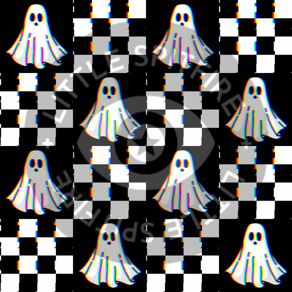 Glitch Ghost Checkers Seamless File