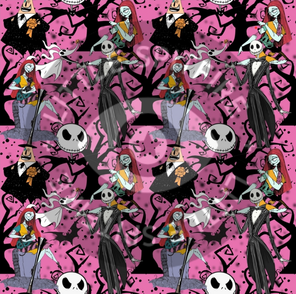 Spooky Scary Skeleton (Pink) Seamless File