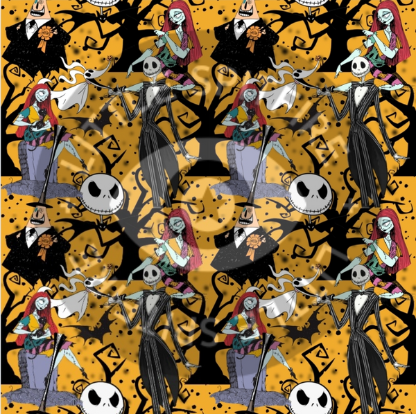 Spooky Scary Skeleton (Orange) Seamless File