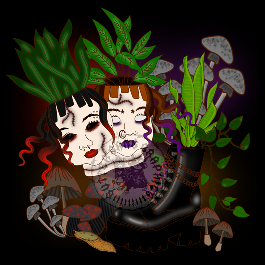 Conjoined Girls Planter PNG