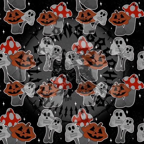 Frightful Fall Mushrooms Seamless File